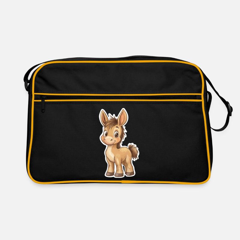Esel - Retro Tasche - Schwarz/Gold