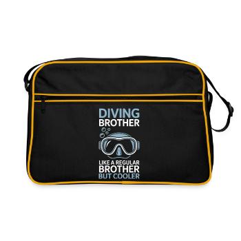 Diving Saying Brother Funny Diving Gift - Retro Bag - black/gold - Front