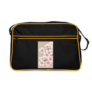 Sakura Cerisier Fleur - Sac Retro - noir/or - Devant