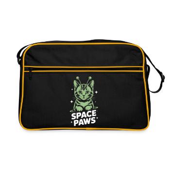 Space Cat Astral Paws - Retro Bag - black/gold - Front