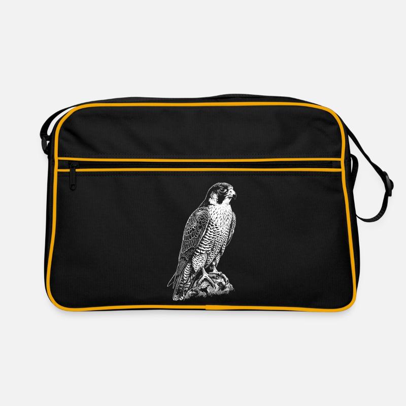 Predatory Falcon Silhouette Retro Bag
