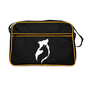 Wolf in Wolf Mystical Wilderness Art - Retro Bag - black/gold - Front