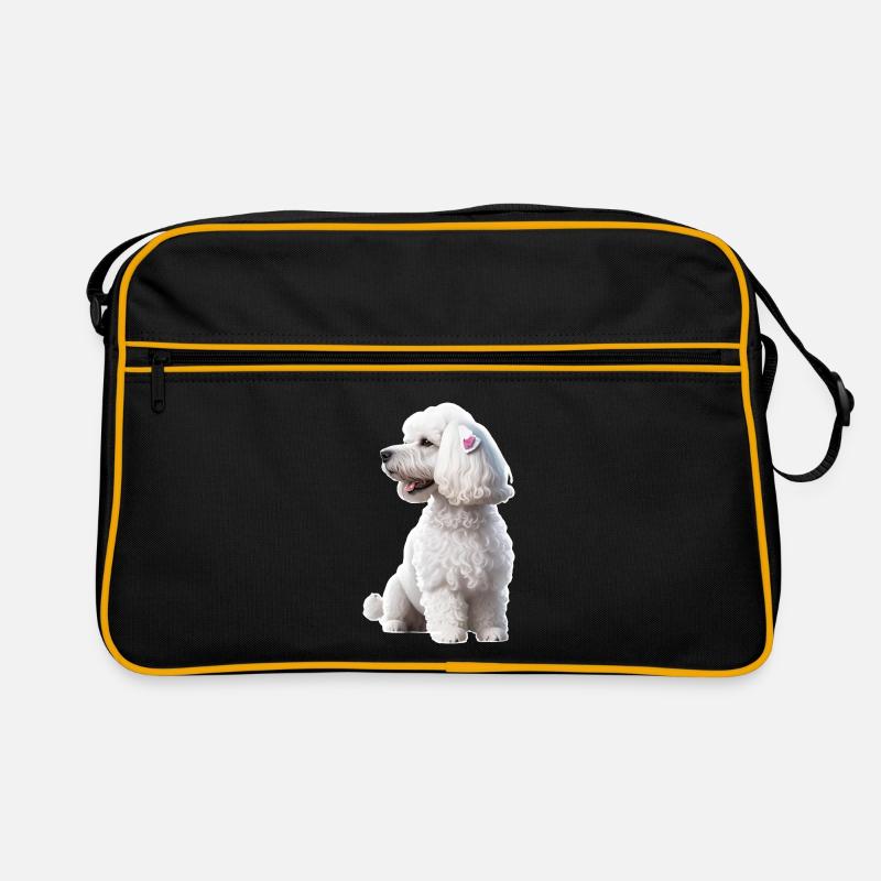 Pudel - Retro Tasche - Schwarz/Gold