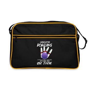 Amateur de bowling Bowling cadeau - Sac Retro - noir/or - Devant