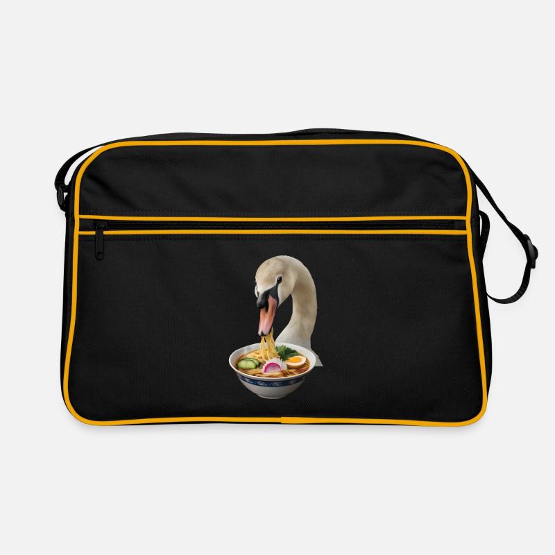 Schwan Ramen - Retro Tasche - Schwarz/Gold