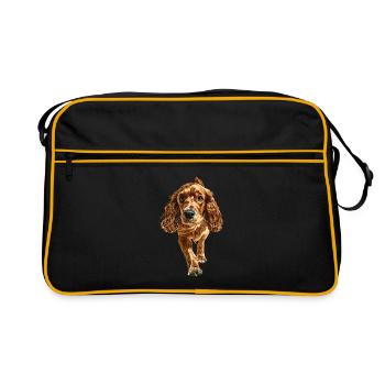 Cocker Spaniel - Retro Tasche - Schwarz/Gold - Vorne
