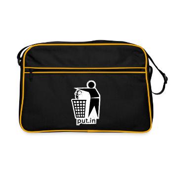 PEACE UKRAINE - put.in - STOP WAR ! - Retro Tasche - Schwarz/Gold - Vorne