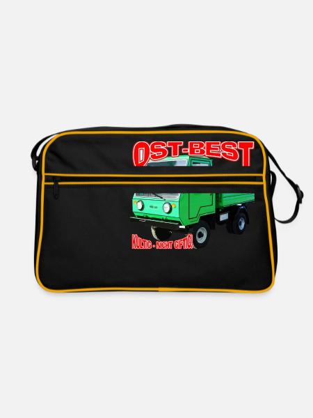 Multicar M25 bunt - Retro Tasche - Schwarz/Gold - Vorne