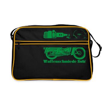 Simson Schwalbe KR51 Waffenschmiede - Retro Tasche - Schwarz/Gold - Vorne