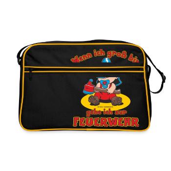 CD - Wenn ich groß bin gehe ich zur Feuerwehr - - Retro Tasche - Schwarz/Gold - Vorne