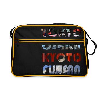 grandes villes du Japon - Sac Retro - noir/or - Devant