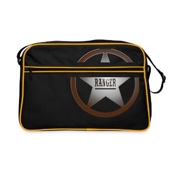 shérif ranger cowboy cheval propriétaire d'un ranch Wester - Sac Retro - noir/or - Devant