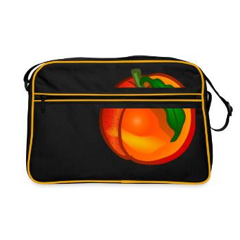 veggie Veggie pêche pêche fruits2 - Sac Retro - noir/or - Devant