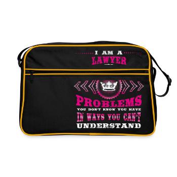 bday gift i wife woman LAWYER - Retro Bag - black/gold - Front