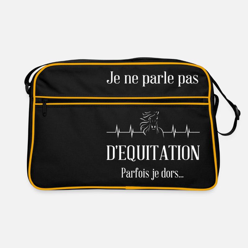 Je ne parle pas tout le temps d'equitation - Sac Retro - noir/or