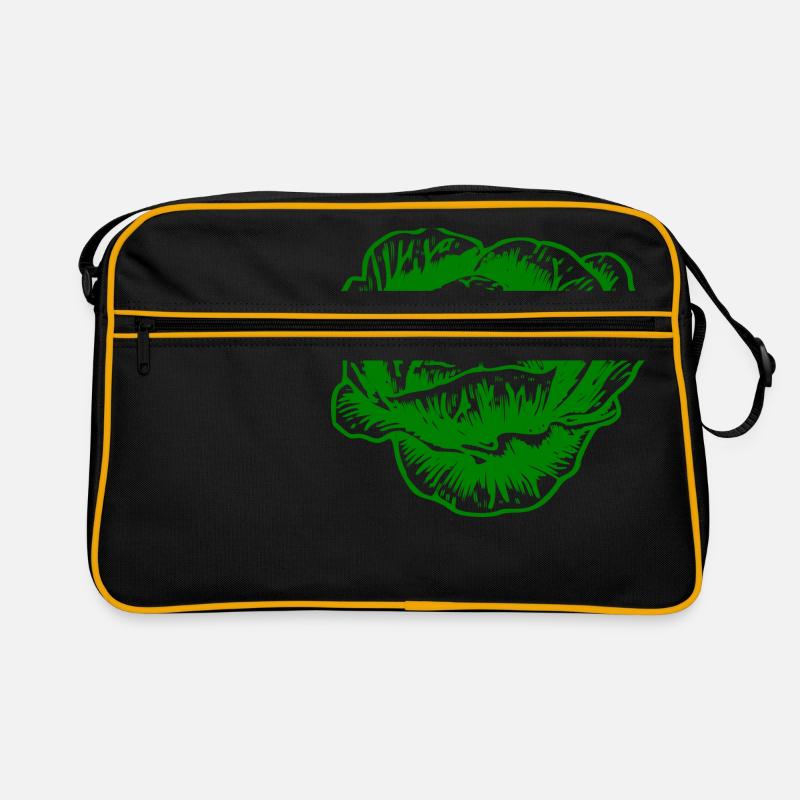 kohl rotkohl weisskohl cabbage kale veggie gemuese - Retro Tasche - Schwarz/Gold