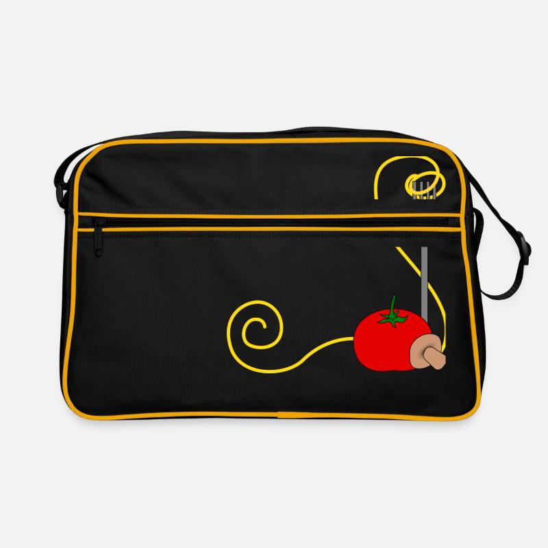 spaghetti pasta nudeln lasagne macaroni noodles24 - Retro Tasche - Schwarz/Gold