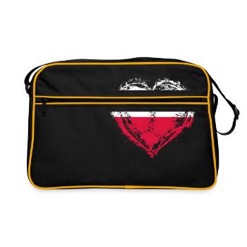 RACINES PAYS D'AMOUR CADEAU POLOGNE pologne polska - Sac Retro - noir/or - Devant