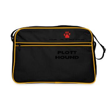 Hund dog rather love bei my PLOTT HOUND - Retro Tasche - Schwarz/Gold - Vorne