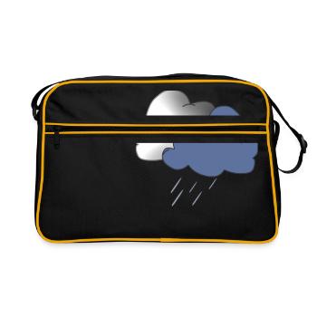 regenbogen sonne wolken wetter rainbow sun cloud52 - Retro Tasche - Schwarz/Gold - Vorne