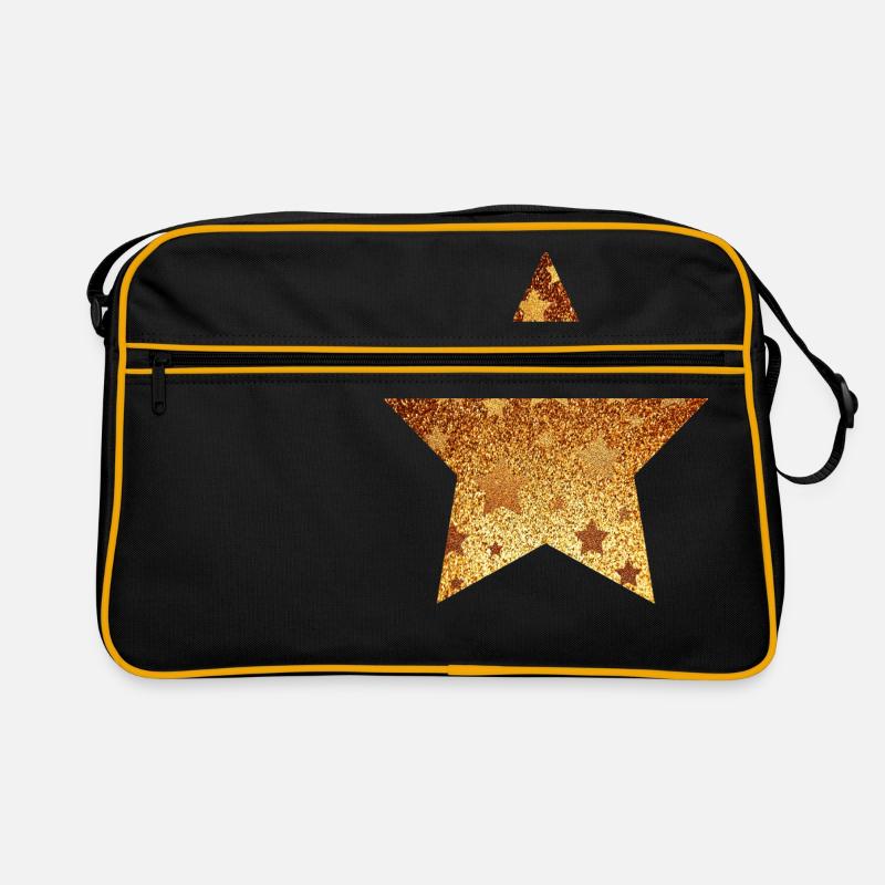 Stern mit Sternchen - Gold Geschenk Geschenkidee Retro Tasche