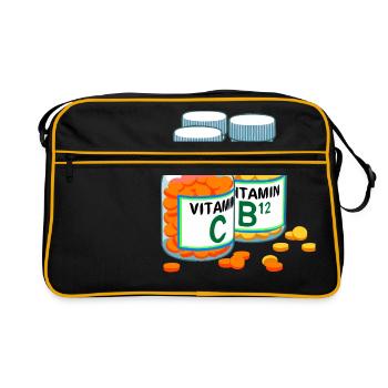 vitamins - Retro Bag - black/gold - Front
