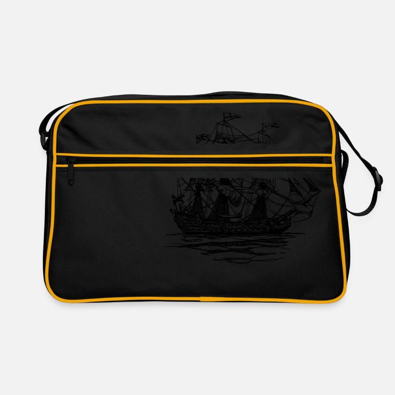 pirate ship boat pirat piratenschiff schiff skull1 Retro Tasche