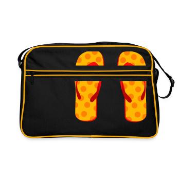 beach strand summer sommer vacation urlaub131 - Retro Tasche - Schwarz/Gold - Vorne