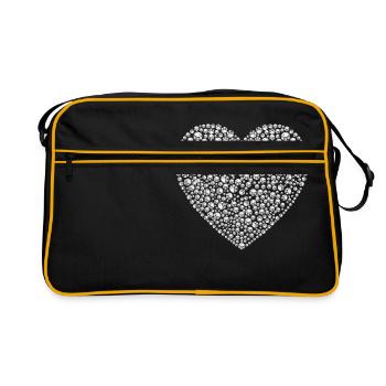 Diamonds heart - Retro Bag - black/gold - Front