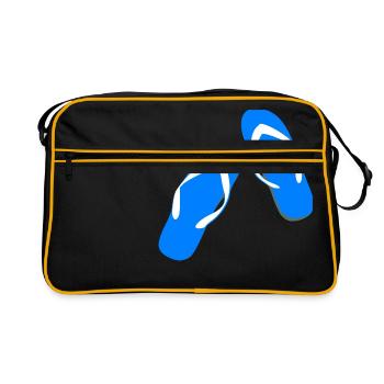 beach strand summer sommer vacation urlaub300 - Retro Tasche - Schwarz/Gold - Vorne