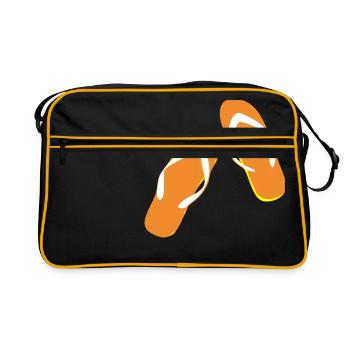 beach strand summer sommer vacation urlaub301 - Retro Tasche - Schwarz/Gold - Vorne