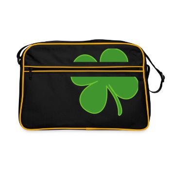 trèfle chance trèfle à quatre feuilles chance clover21 - Sac Retro - noir/or - Devant