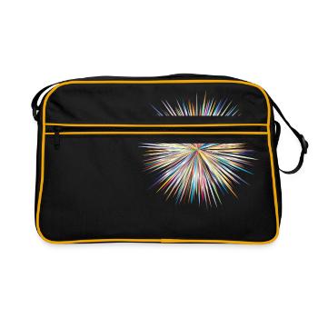 Farbexplosion der Extraklasse - Retro Tasche - Schwarz/Gold - Vorne