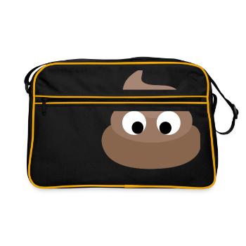 Petit crotte avec des yeux doux drôles - Sac Retro - noir/or - Devant