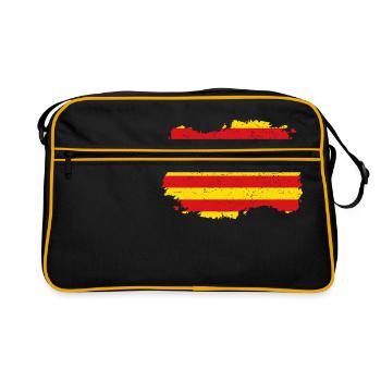 Roots Wurzeln Flagge heimat Land estelada katalani - Retro Tasche - Schwarz/Gold - Vorne