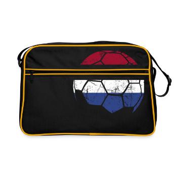 Netherlands Soccer Ball Fußball - Retro Tasche - Schwarz/Gold - Vorne