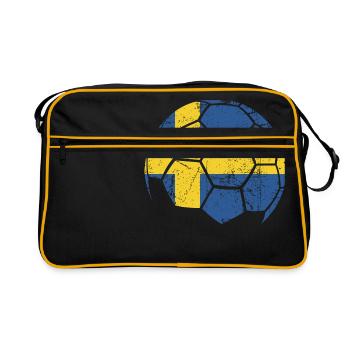 Suède Ballon de football Football - Sac Retro - noir/or - Devant