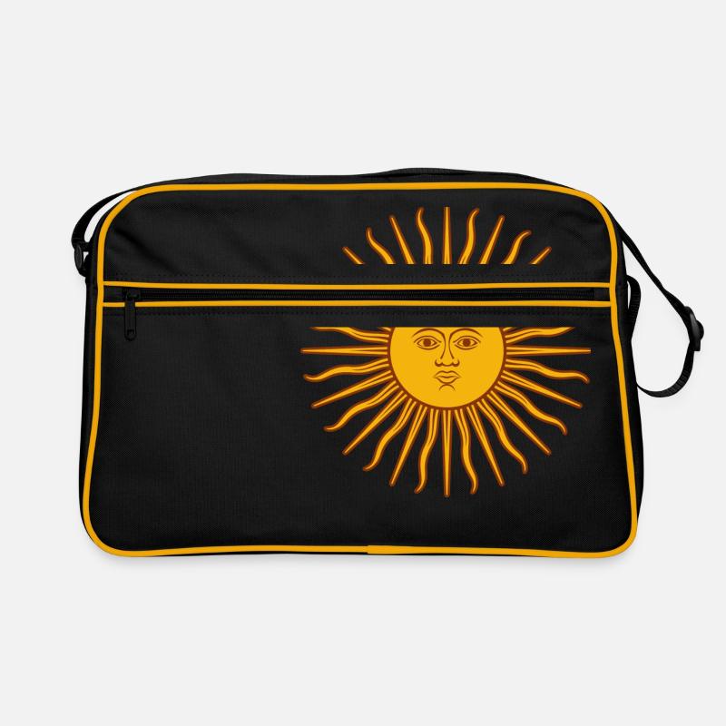Sonne - Retro Tasche - Schwarz/Gold