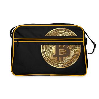 Bitcoin - Retro Tasche - Schwarz/Gold - Vorne