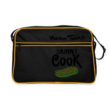 Vertraue keinem dünnen Koch - Geschenk - Retro Tasche - Schwarz/Gold - Vorne