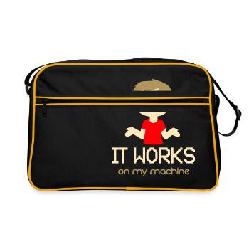 Es funktioniert auf meiner Maschine! - Geschenk - Retro Tasche - Schwarz/Gold - Vorne