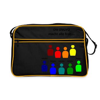 RGPD tous heureux confidentialité confidentialité entrepreneur juriste - Sac Retro - noir/or - Devant
