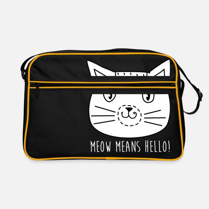 Comic Katze Gesicht mit Spruch Retro Tasche