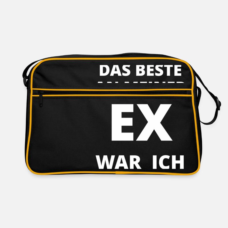 Das Beste an meiner Ex war ich Spruch - Retro Tasche - Schwarz/Gold