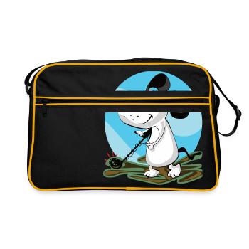 Chien d'animation chante avec le détecteur de métal - Sac Retro - noir/or - Devant