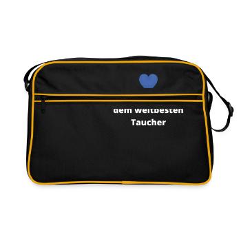 In Beziehung mit dem weltbesten Taucher - Retro Tasche - Schwarz/Gold - Vorne