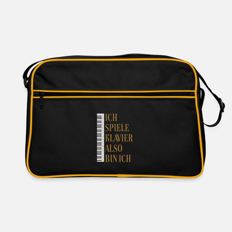 Ich spiele Klavier also bin ich - Retro Tasche - Schwarz/Gold