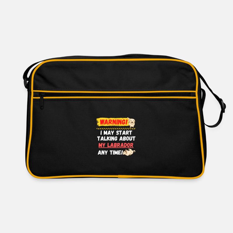 Warning Labrador - Retro Bag - black/gold