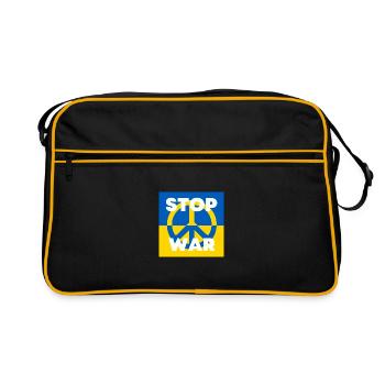 Arrêtez la guerre Ukraine - Sac Retro - noir/or - Devant