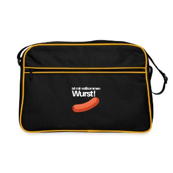 ist mir wurst - Retro Tasche - Schwarz/Gold - Vorne